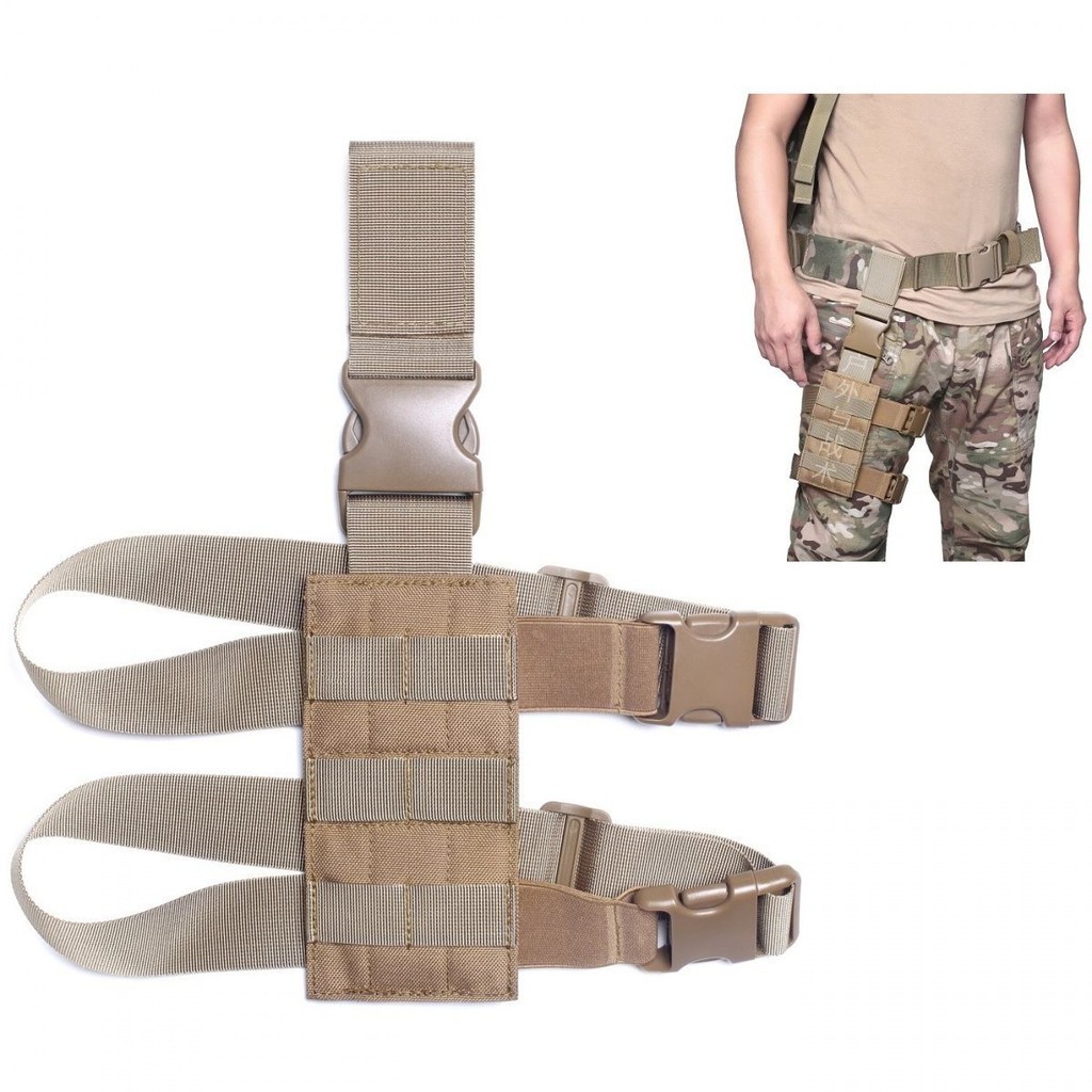 1000D軍迷戶外玩具槍野戰便攜戰術綁腿掛板腿部MOLLE掛載腿套
