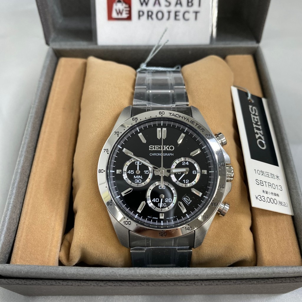 [正品★日本直送]SEIKO 精工精選 SBTR013 Chronograph 石英錶 錶盤黑色 錶帶不銹鋼 男錶