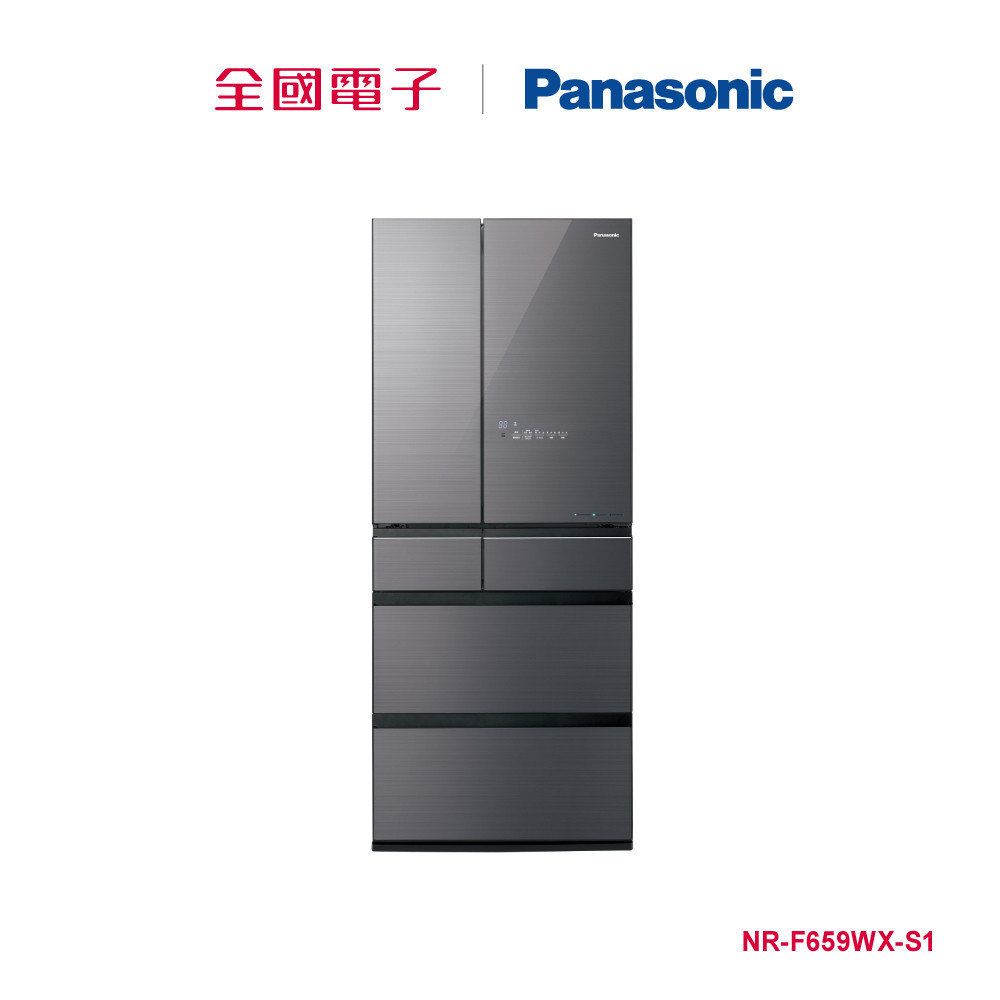 Panasonic日本製650公升玻璃鏡面冰箱-灰  NR-F659WX-S1 【全國電子】