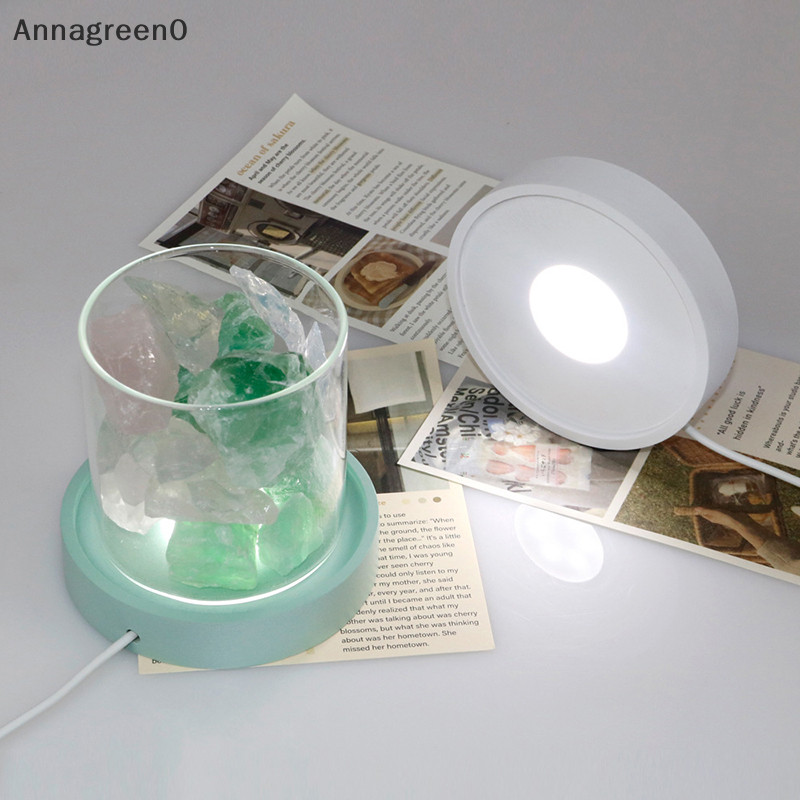 Anna 馬卡龍色實木發光底座 LED 小夜燈底座藝術展示架燈用於樹脂藝術裝飾燈 EN