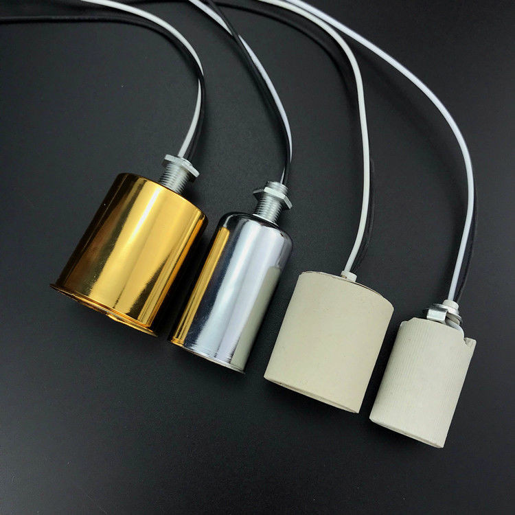 水晶燈配件耐高溫燈頭護套 燈杯E14e27陶瓷燈頭 LED燈座大小螺口