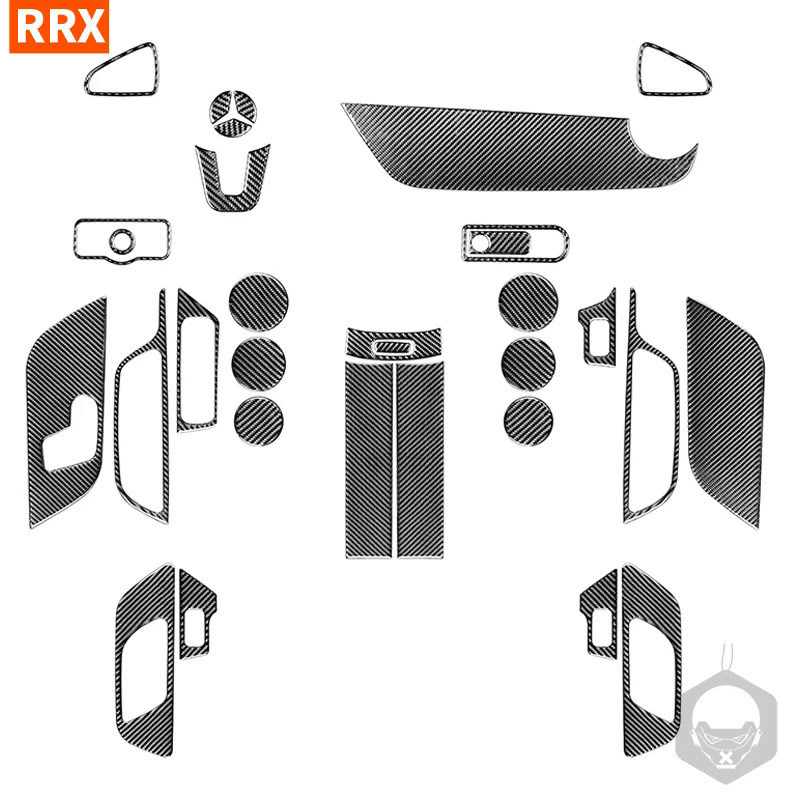 真碳纖維貼紙 卡夢貼紙面板蓋裝飾貼紙內飾套裝全套適用於賓士 2019-2020 GLB
