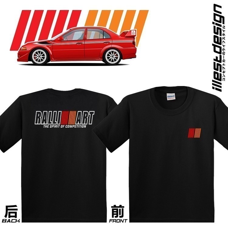 2024 年時尚 23 促銷汽車 T 恤:Ralliart T 恤類型。 Mitsubishi LANCER EX LA