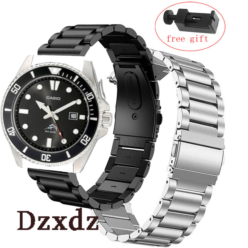 卡西歐 MDV106-1A 智能手錶腕帶錶帶手鍊配件金屬不銹鋼錶帶