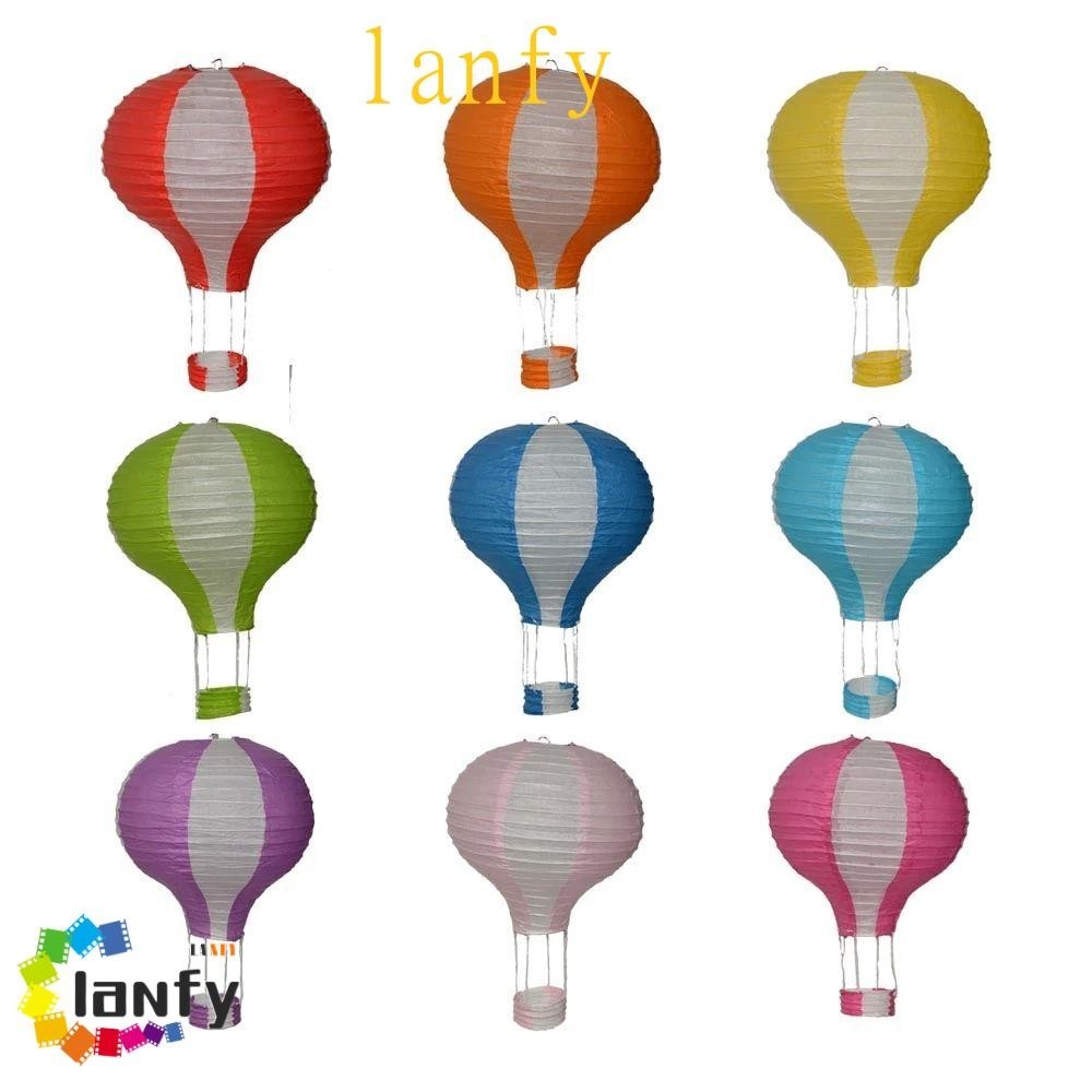 LANFY紙燈籠兒童生日裝飾12英寸30厘米手工DIY熱氣球彩虹節日燈籠