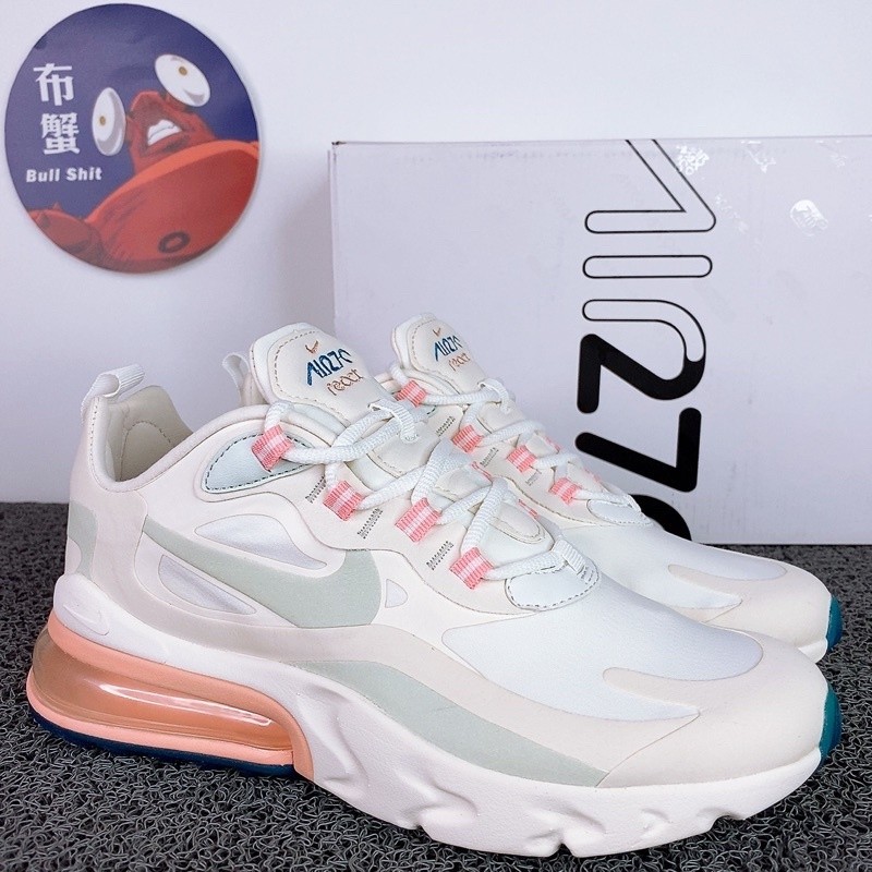 高品質 Nike Air Max 270 React 粉白 粉藍 雲朵 棉花糖 粉色 氣墊 女鞋 AT6174-100