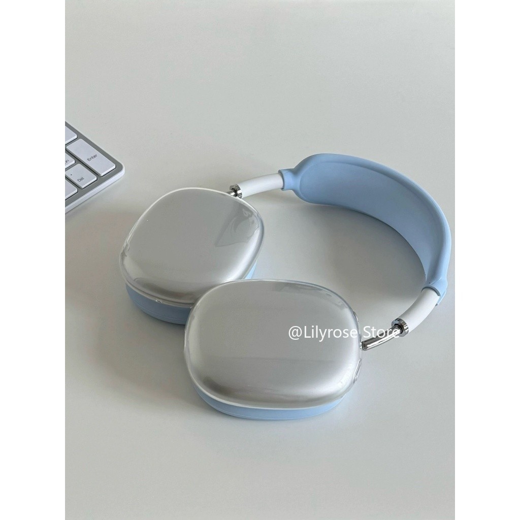 Airpods Max保護套蘋果Max無線耳機殼矽膠軟單色藍色粉色透明一套