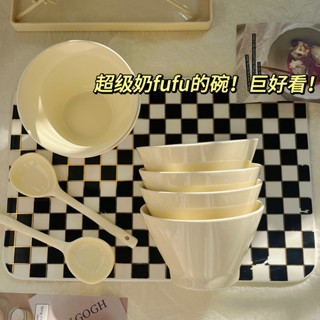 素色陶瓷碗 斗笠碗 陶瓷餐具 奶油風ins 可愛米飯碗家用湯碗