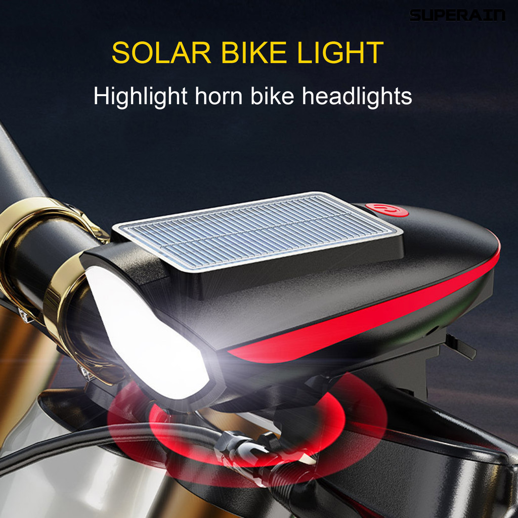 [嘉和運動]AMZ 腳踏車燈前燈 太陽能喇叭燈 USB充電前燈 單車強光手電騎行車燈
