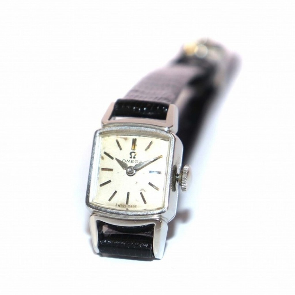 OMEGA 歐米茄手錶黑色 石英 正方 類比 日本直送 二手