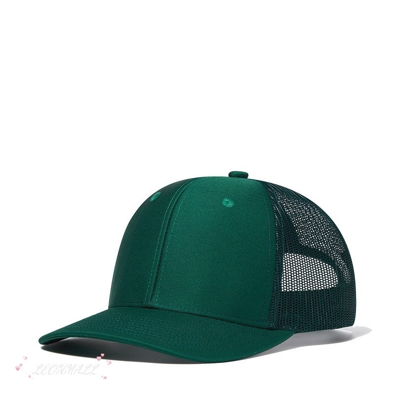 HIPHOP~秋季新款微彎帽沿卡車帽耶誕綠色遮陽網帽