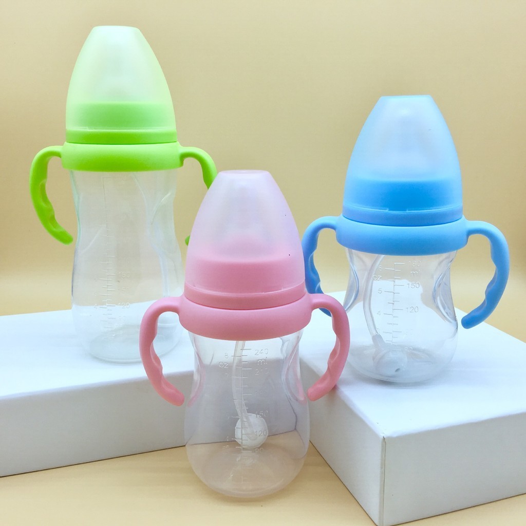 工廠直銷 新款兒童pp奶瓶母嬰用品嬰兒寬口塑膠奶瓶耐摔批發