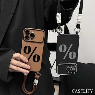 Caselify 百分比奢華掛繩 IPHONE 手機殼 11 12 13 14 15 PRO MAX