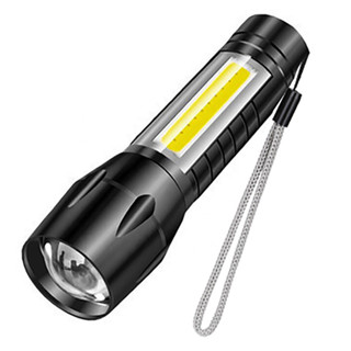 COB充電便攜式強光手電筒伸縮 可印LED燈logo迷你手電USB熱銷 JI60