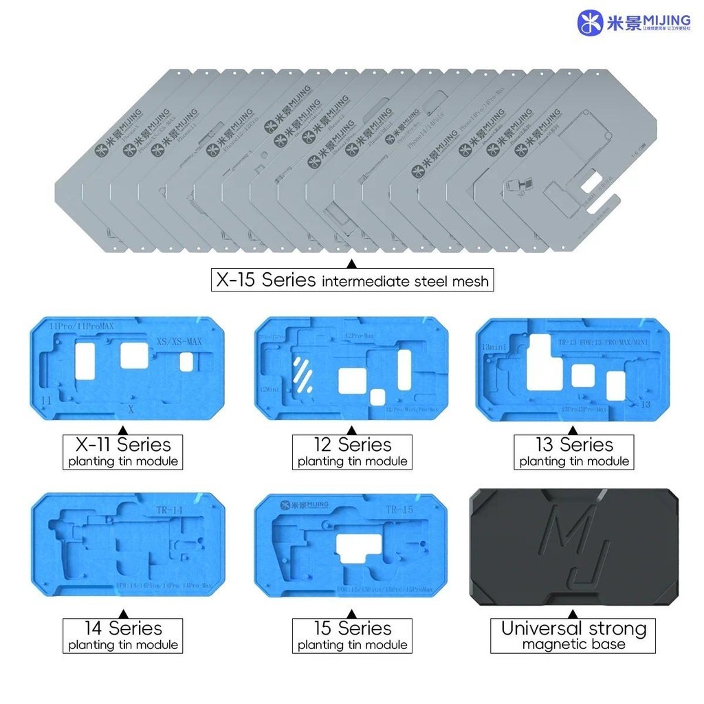 米景Z20 Pro 22IN1 中框 BGA Reballing Stencil 平台適用於 IPhone X