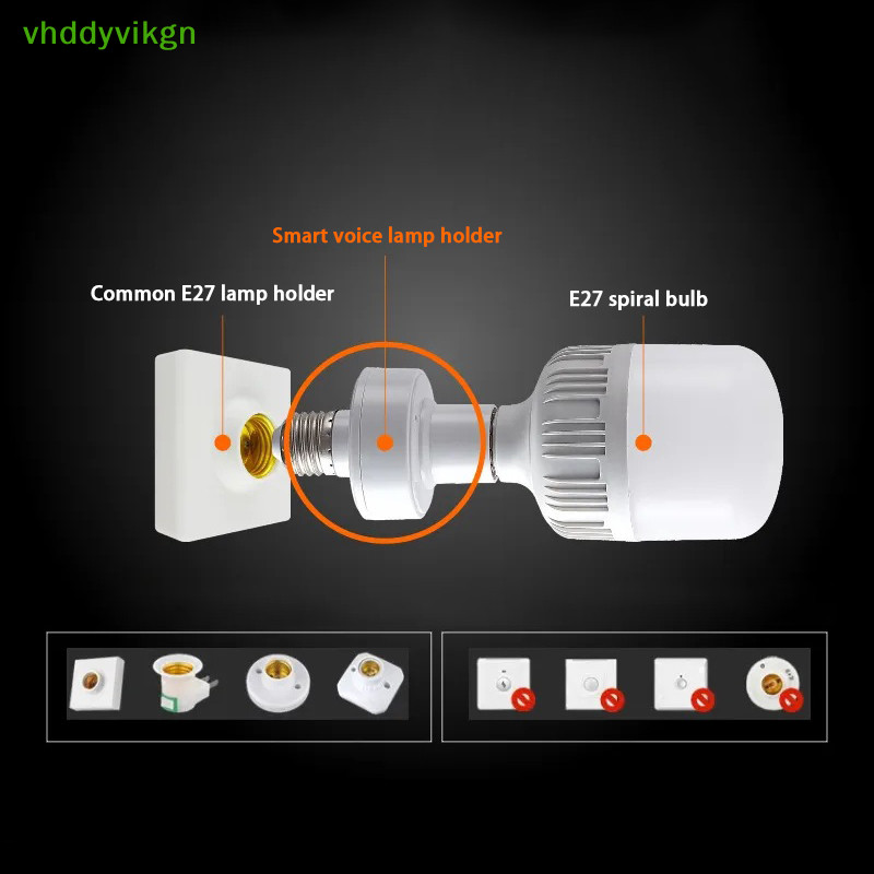 Vhdd E27燈座底座智能燈泡適配器無線燈座語音遙控家用開關控制TW