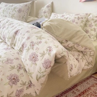 春季小碎花純棉床上四件套 全棉田園風床品 清新被套床單三件式床笠床包