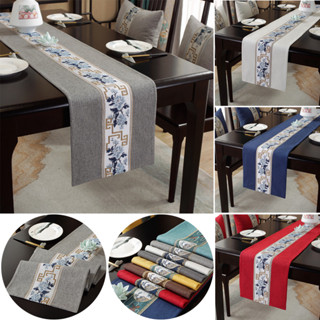 桌旗中式古典棉麻防水長桌布家居裝飾咖啡茶桌布
