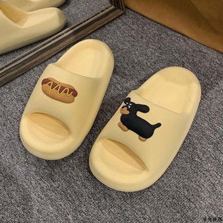 爆款熱賣超Q軟超可愛臘腸狗熱狗抗菌防滑EVA踩屎感情侶厚底拖鞋 超輕高彈性外穿拖鞋 防水拖鞋 涼鞋 男生女生居家室內拖鞋