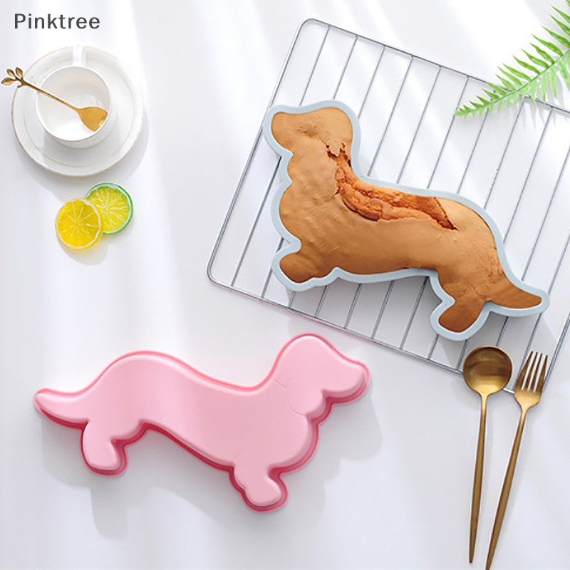 Ptr 3D 可愛臘腸小狗動物造型矽膠模具廚房慕斯烘焙大蛋糕模具蛋糕工具 TW