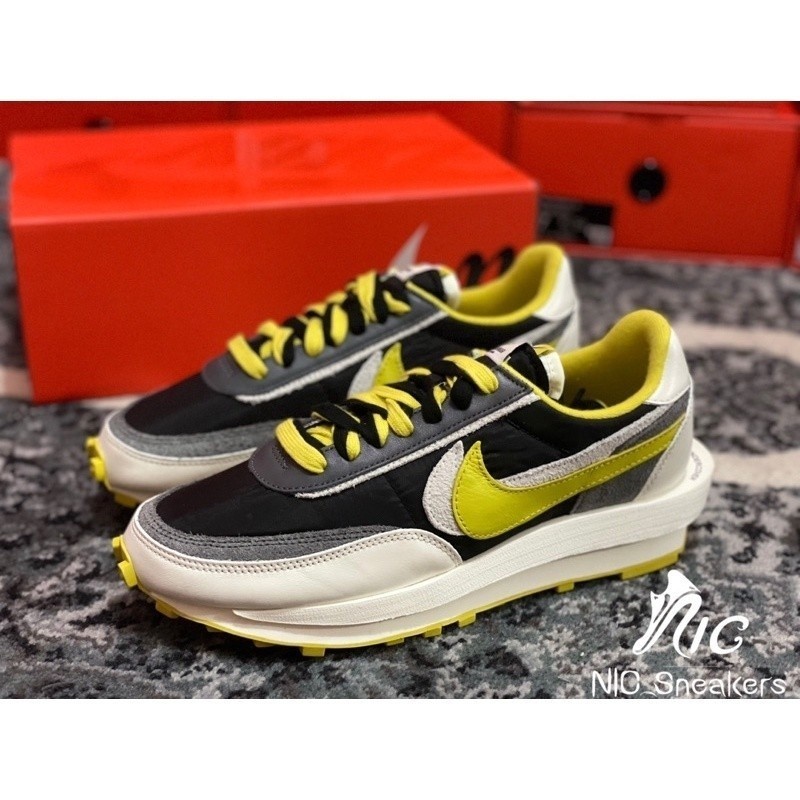 耐吉 高品質 Nike x undercover x Sacai LD 華夫餅黑色、灰色和黃色