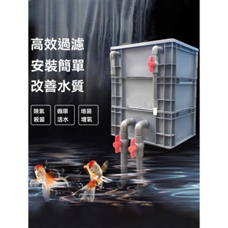 魚缸過濾器 過濾盒三合一週轉箱 水循環過濾系統自製 diy上置滴流盒