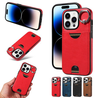 小牛紋單卡槽指環扣手機殼 適用於 iPhone 11 Pro Max XS XR 7 8 Plus 蘋果 SE2 SE3