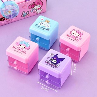Anap三麗鷗hello Kitty雙抽屜首飾收納盒卡通旋律雙層首飾貼桌面收納盒女生禮物EN