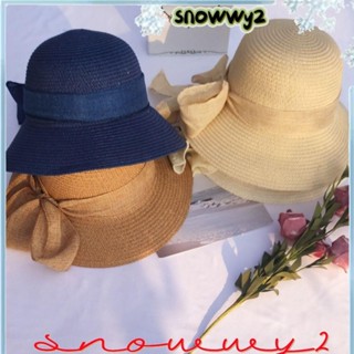 SNOWWY2草帽,抗紫外線寬邊蝴蝶結漁夫帽子,簡單透氣遮陽帽女人
