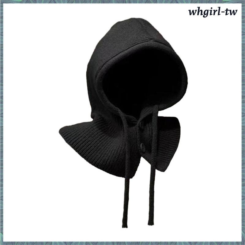 [WhgirlTW] 冬季巴拉克拉法帽連帽圍巾帽子頭飾無簷小便帽女士舒適彈性頸部綁腿圍脖男式露營