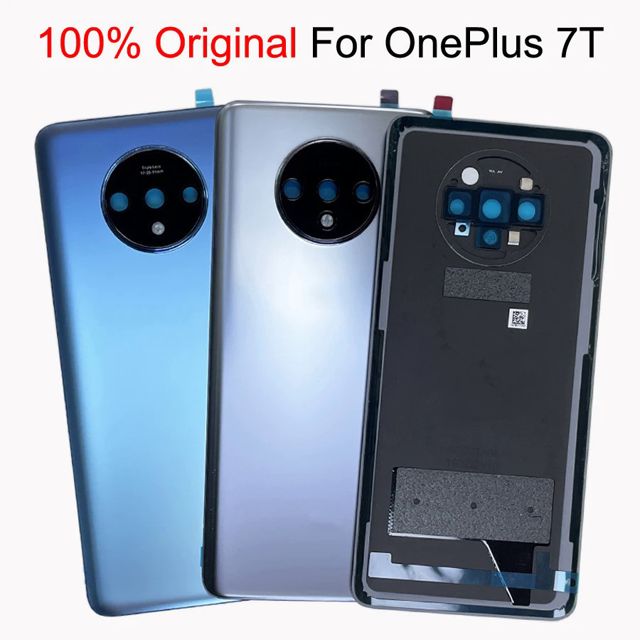 適用於 OnePlus 7T 大猩猩玻璃 5 後蓋備件後殼後蓋 1+7T 電池蓋門外殼相機玻璃框架