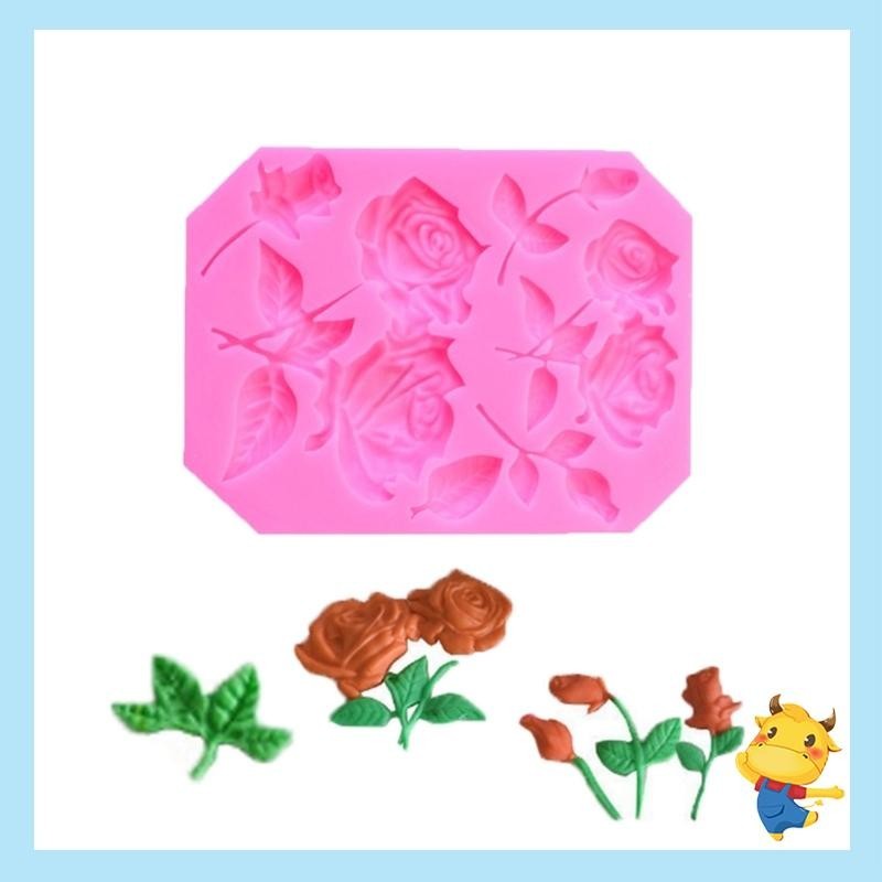 Be&gt; 花形巧克力糖果模具 3D 不粘烤盤玫瑰花芝士蛋糕烤盤模具 DIY 軟糖