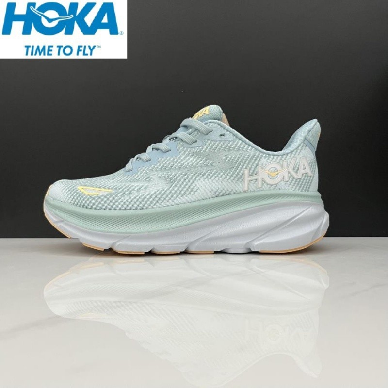 2024 HOKA ONE ONE Clifton 9 減震藍灰色跑鞋