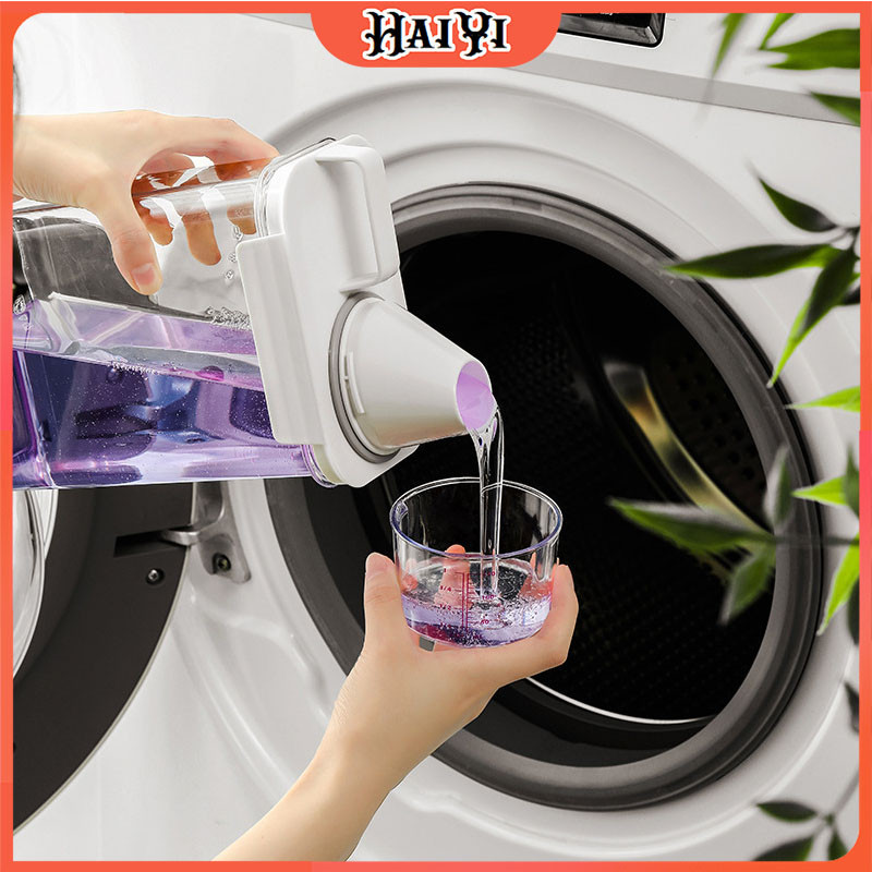 【HaiYi】洗衣粉防潮收納罐 帶量杯 透明可提洗衣液密封罐 洗護用品分裝儲物罐