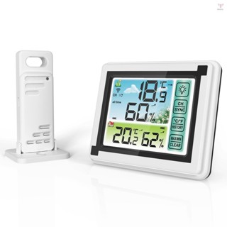 Uurig)室內室外無線溫濕度計溫濕度監測天氣時鐘數字濕度計