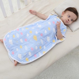 現貨#嬰兒睡袋春夏季薄款 蘑菇紗佈新生兒童分腿防踢被寶寶空調被直銷4vv