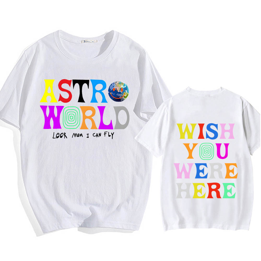 Astroworld Tour 動漫圖案 T 恤可愛漫畫 T 恤棉襯衫卡通常規 T 恤棉