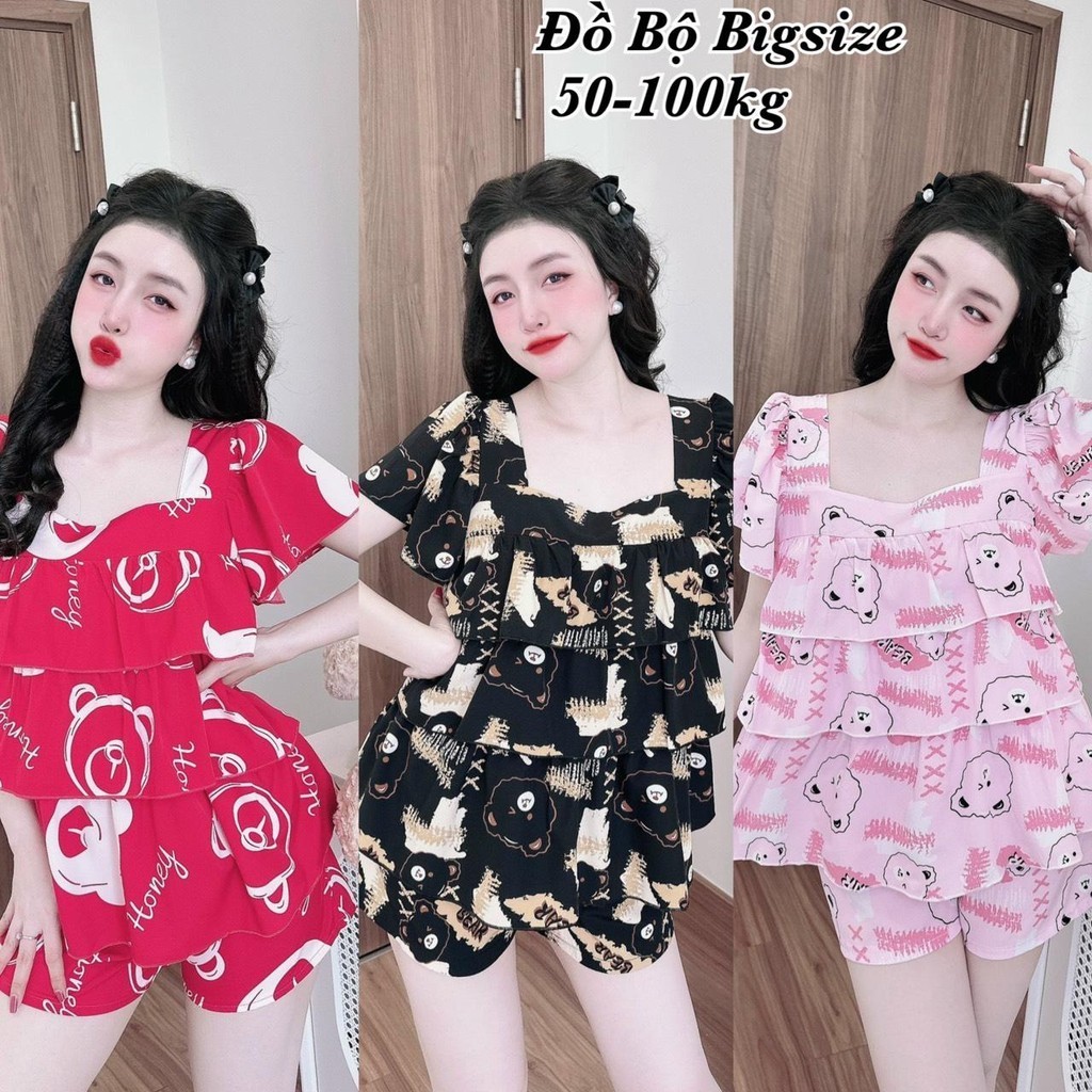睡衣套裝-大碼小燕子女睡衣穿日式絲綢大腿方領可愛漂亮高品質全尺寸50-100kg