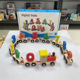 木質火車玩具 積木玩具車 小火車 數字小火車 牽拉小火車 認識形狀顏色數字 趣味列車 可拆裝 益智玩具