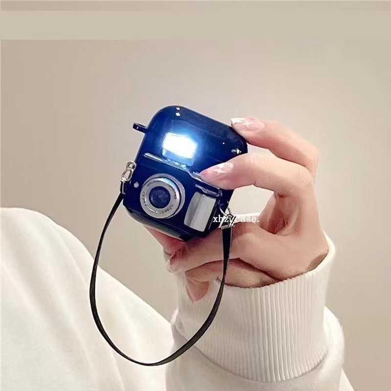 A復古閃光燈相機 照相機 創意 軟殼 適用Airpods3保護套 Airpods pro保護套 1/2代蘋果藍芽耳機防摔