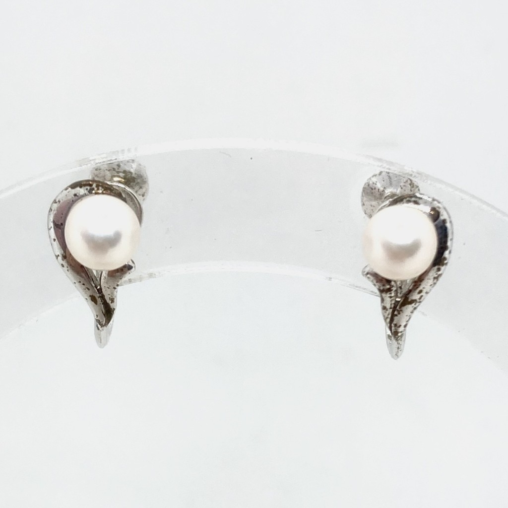 二手 mikimoto 耳環 銀 珍珠