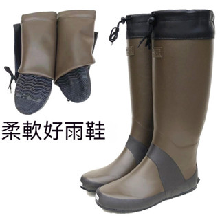 男士橡膠高筒耐磨雨靴輕軟可折疊雨鞋農田靴女插秧靴平底釣魚水鞋 雨鞋男 雨鞋 雨靴 登山雨鞋 長筒雨鞋 男生雨鞋 晴雨鞋