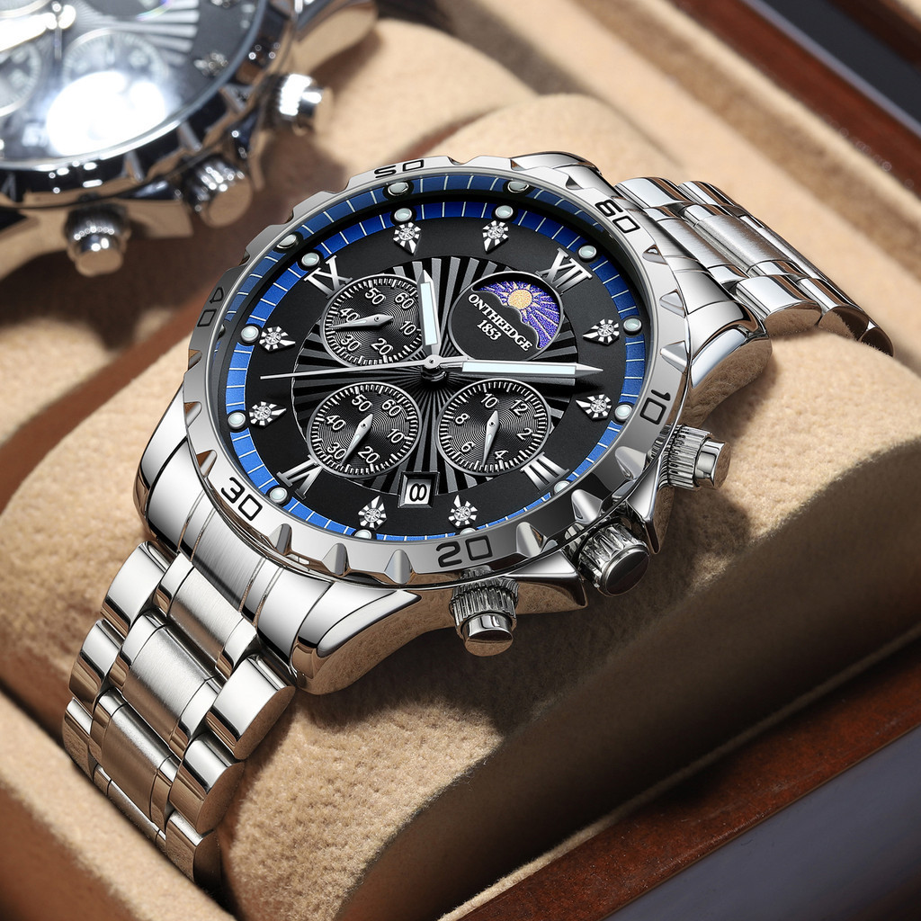 ONTHEEDGE品牌手錶 086-1 多功能 石英 防水 夜光 高級男士手錶