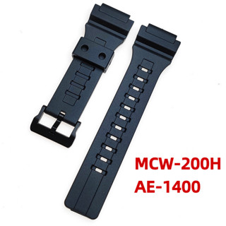 卡西歐 G-shock MCW-200H AE-1400 PU 塑膠錶帶 20 毫米矽膠錶帶男士女士數字手錶錶帶通用替換