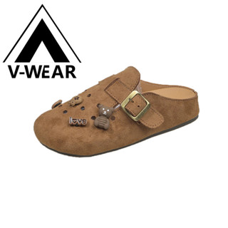 【V-WEAR】勃肯鞋 臺灣出貨 半包拖鞋女 一腳蹬包頭拖鞋 懶人鞋 半拖 布希鞋 懶人拖 穆勒鞋 包頭鞋 半包鞋