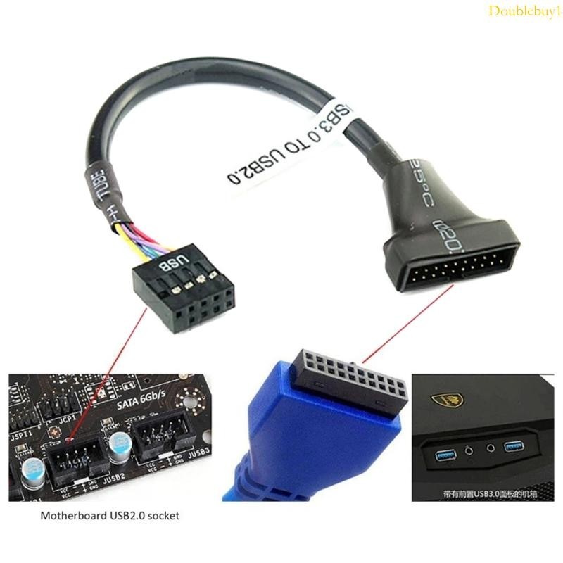 Dou 20Pin Usb3 0 公母轉 9Pin Usb2 0 公母主板接頭適配器