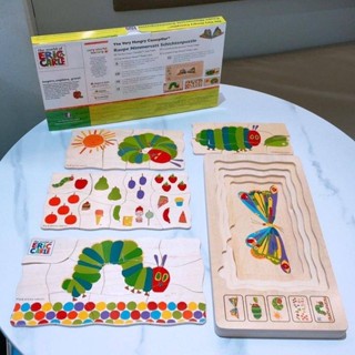 現貨 益智玩具 DIY拼圖 兒童益智拼圖玩具好餓的毛毛蟲多層大塊拼版3-6歲寶寶早教教具