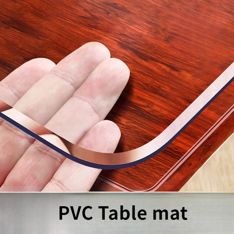 pvc軟玻璃桌布2mm厚防水防油餐桌墊透明無味圓角65°磨邊茶几墊
