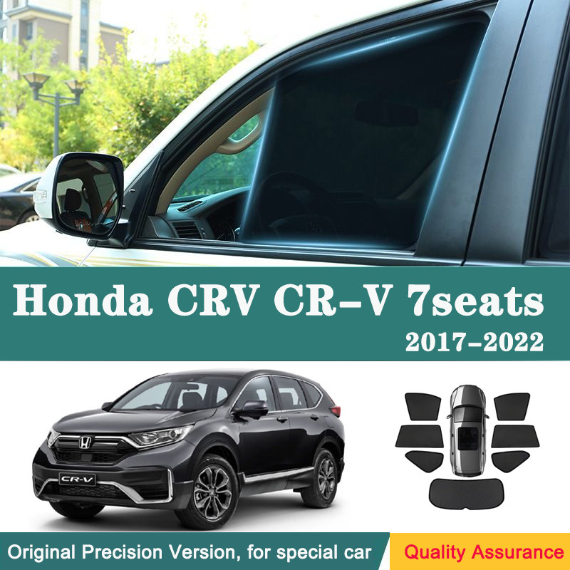 HONDA 遮陽汽車窗簾適用於本田 CRV CR-V 7 座 2017-2022 汽車遮陽板配件車窗擋風玻璃罩遮陽簾網狀