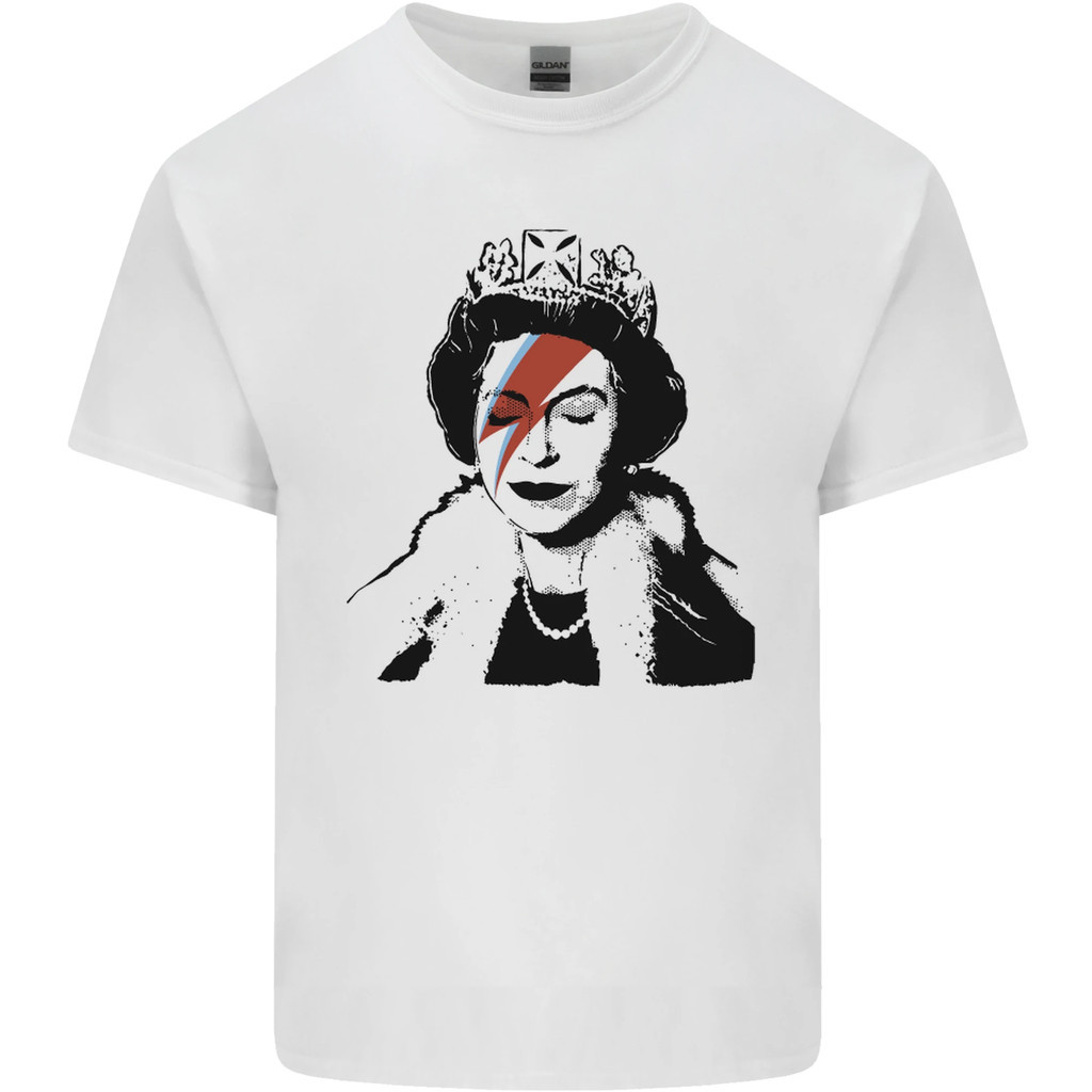 Banksy The Queen 穿著 Bowie Look 男士 T 恤 T 恤